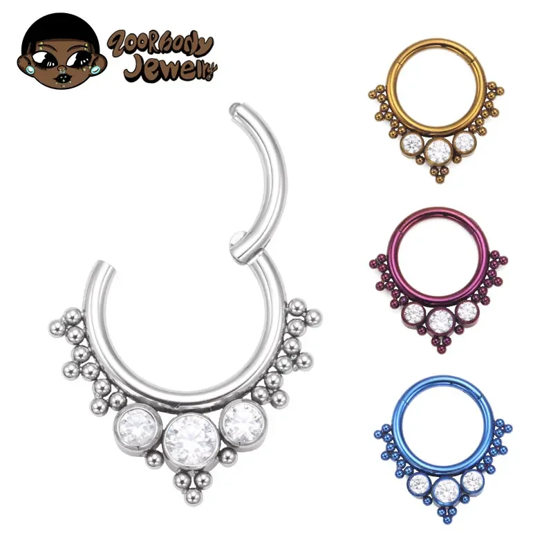 Body Piercing Quality Jewelry - ASTM F136 Titan Clicker Hochwertig Eloxiert