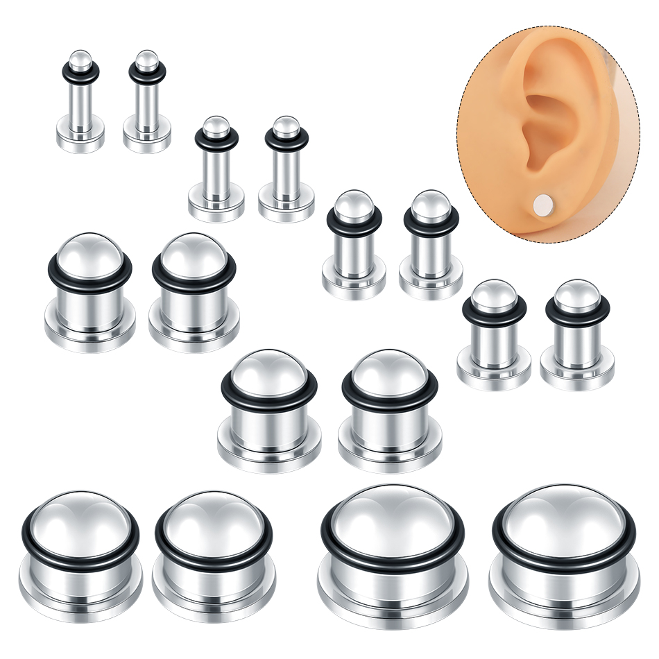 Body Jewelry Ear Gauges - 1 Paar Edelstahl Ohr Tunnel Ohrring