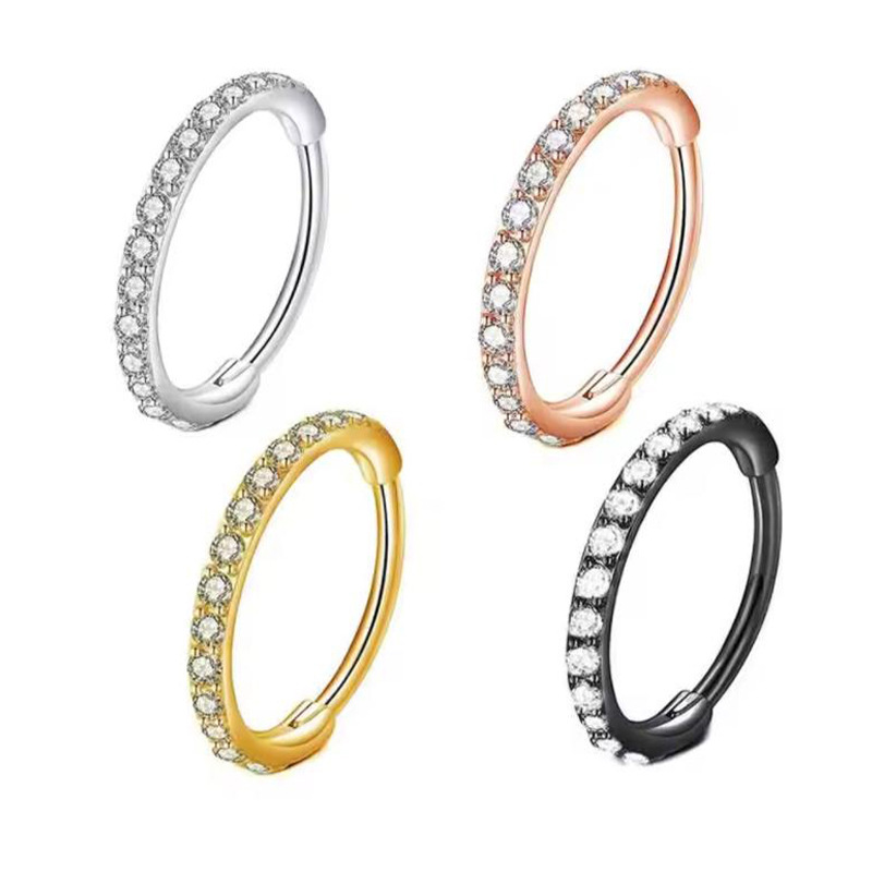 Body Jewelry Cartilage Earrings - 16G Klarer CZ Nasenring Hoop aus