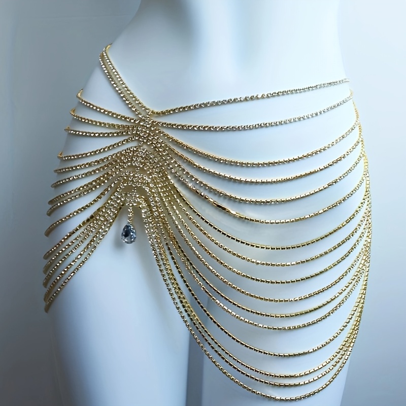 Body Jewelry Rhinestone - 1 Stück Sexy Glänzende Quasten-Kristall-Taillenkette Damenschmuck