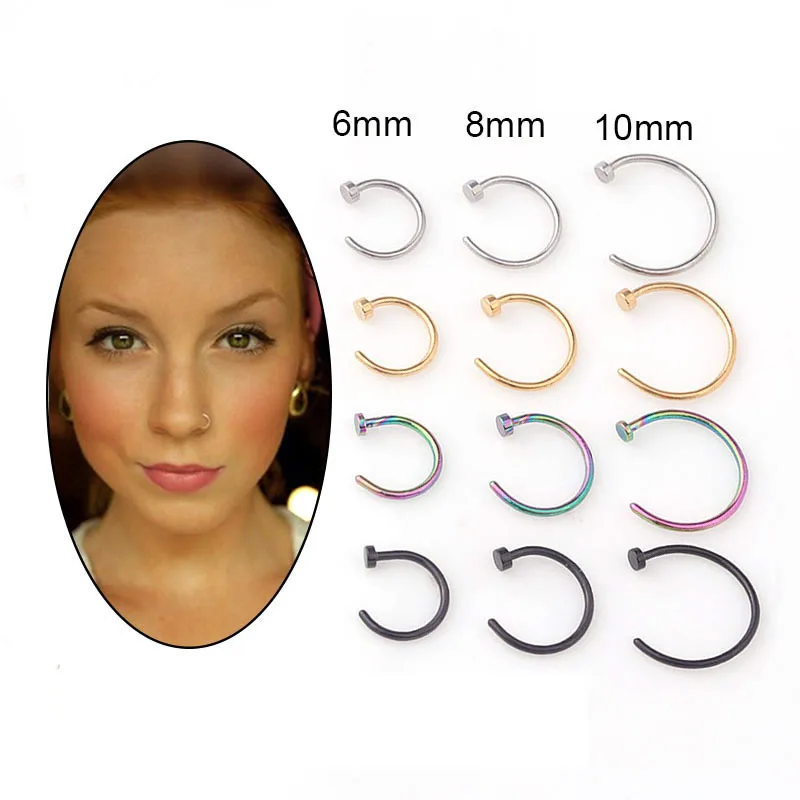 Body Jewelry Hypoallergenic - 5 Stück/Set 20G Nasenring, 6mm/8mm/10mm Hypoallergener