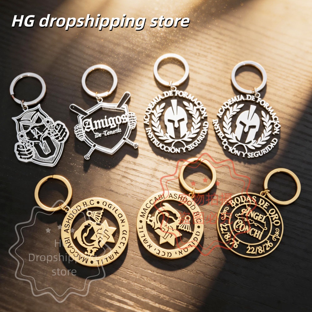 Body Jewelry Wholesale - Personalisierter Logo-Schlüsselanhänger im Großhandel, individuelles Firmenlogo/Bild-Anhänger