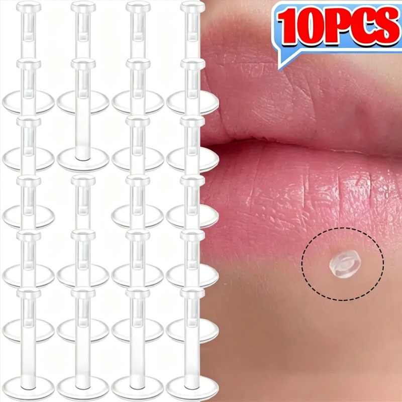 Body Jewelry Ear Gauges - 10 Stück Transparente Acryl-Weichstäbe 16 Gauge