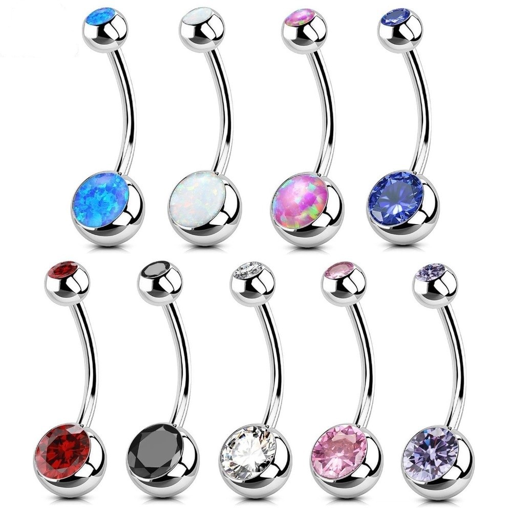 Body Piercing Quality Jewelry - Hochwertiges Titanmaterial, Bauchnabelringe, gebogenes baumelndes Design,