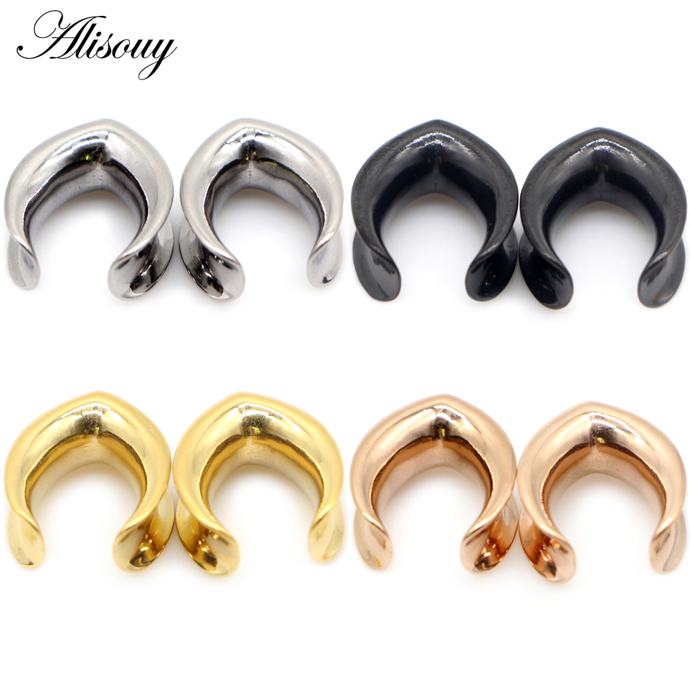 Body Jewelry Ear Gauges - Alisouy 2 Stück 6mm-30mm Wassertropfen-förmige glänzende