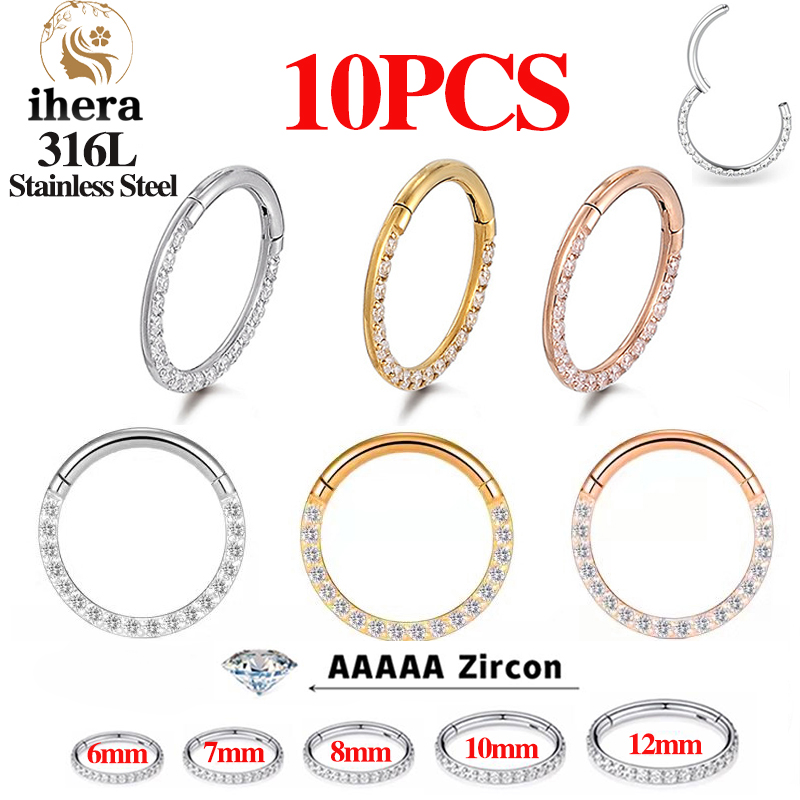 Body Jewelry Cartilage Earrings - 1/10 Stück Edelstahl Nasenringe Septum Clicker