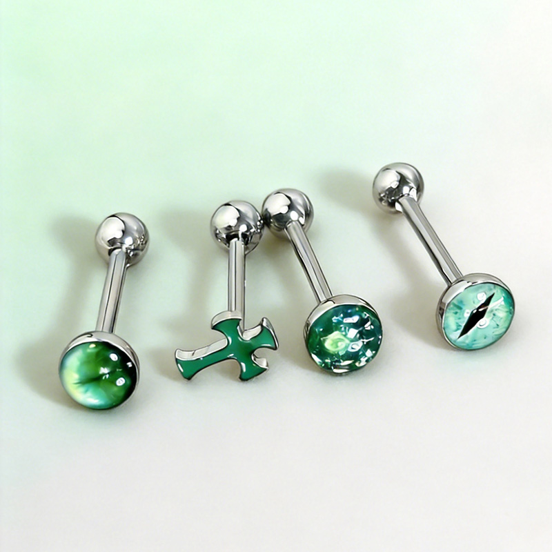 Body Piercing Quality Jewelry - 1 Stück hochwertiger, trendiger grüner, funkelnder