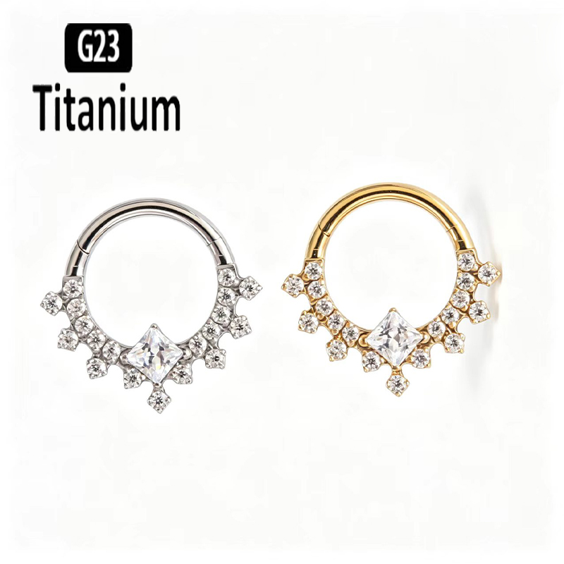 Body Piercing Quality Jewelry - G23 Titan Hochwertige Flache CZ Septum