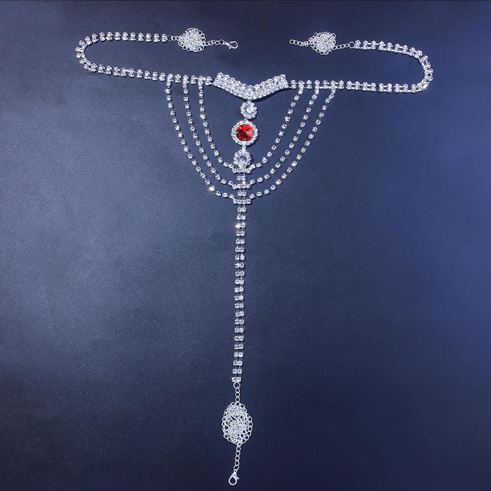 Sexy Körperkette Dessous Roter – Body Jewelry Rhinestone Bewertung und Preis