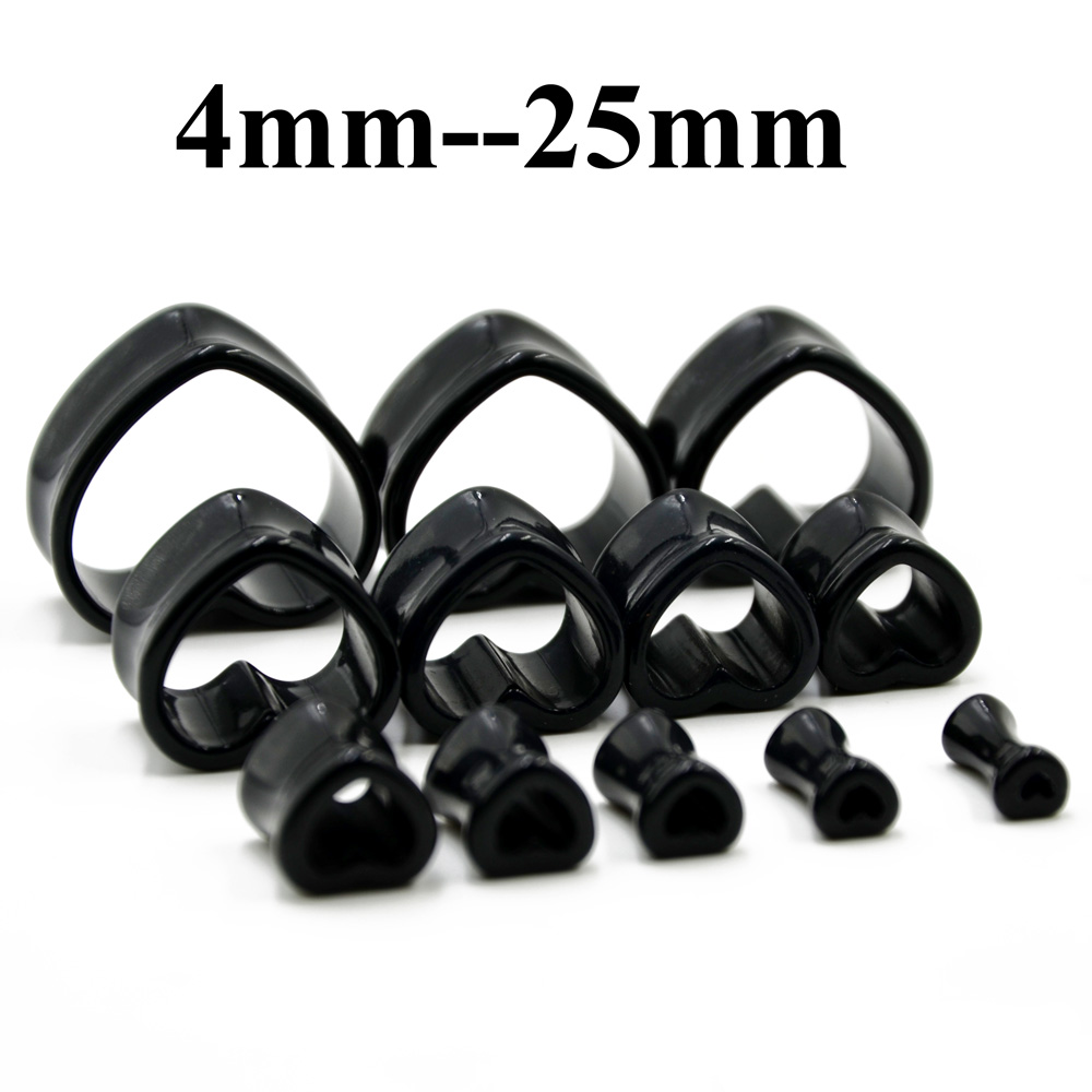 Acryl Liebe Schwarz Weiß Herzf – Body Jewelry Ear Gauges Bewertung und Preis