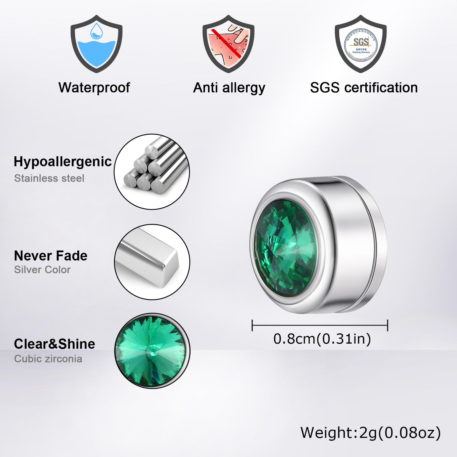 Vnox Magnetische Zirkon-Ohrste – Body Jewelry Hypoallergenic Bewertung und Preis