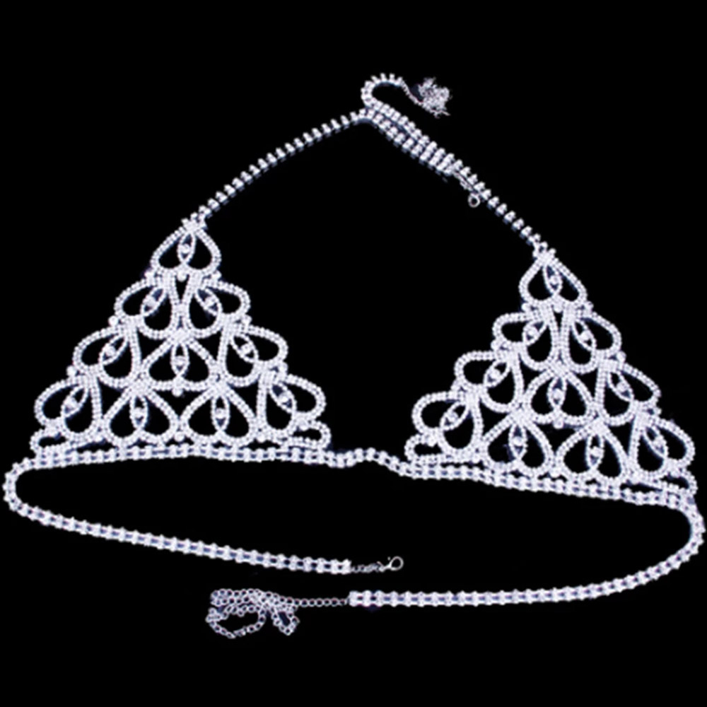 Mode Strass Herz Bh Tanga Set  – Body Jewelry Rhinestone Bewertung und Preis