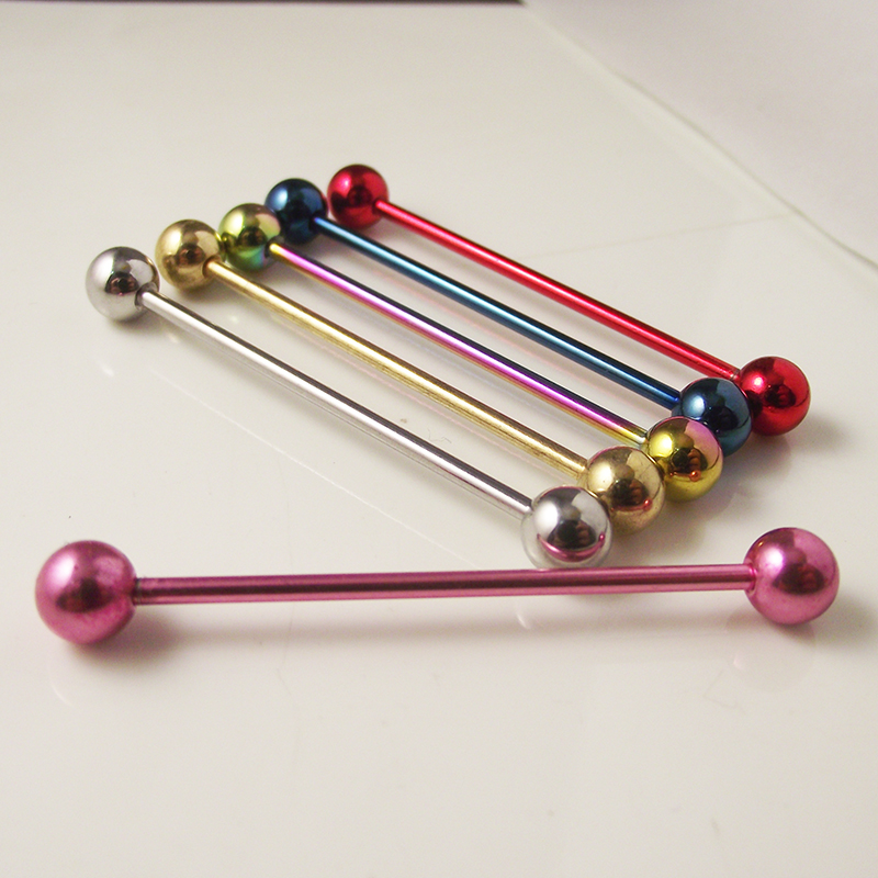 2 Stück 14G 1,6 mm Zungenring  – Industrial Barbell Long Bewertung und Preis