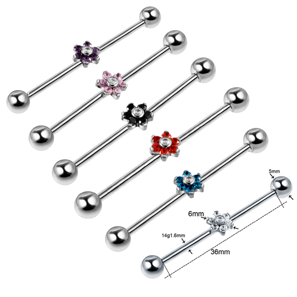 1PC Titan Piercing Edelstein I – Industrial Barbell Long Bewertung und Preis