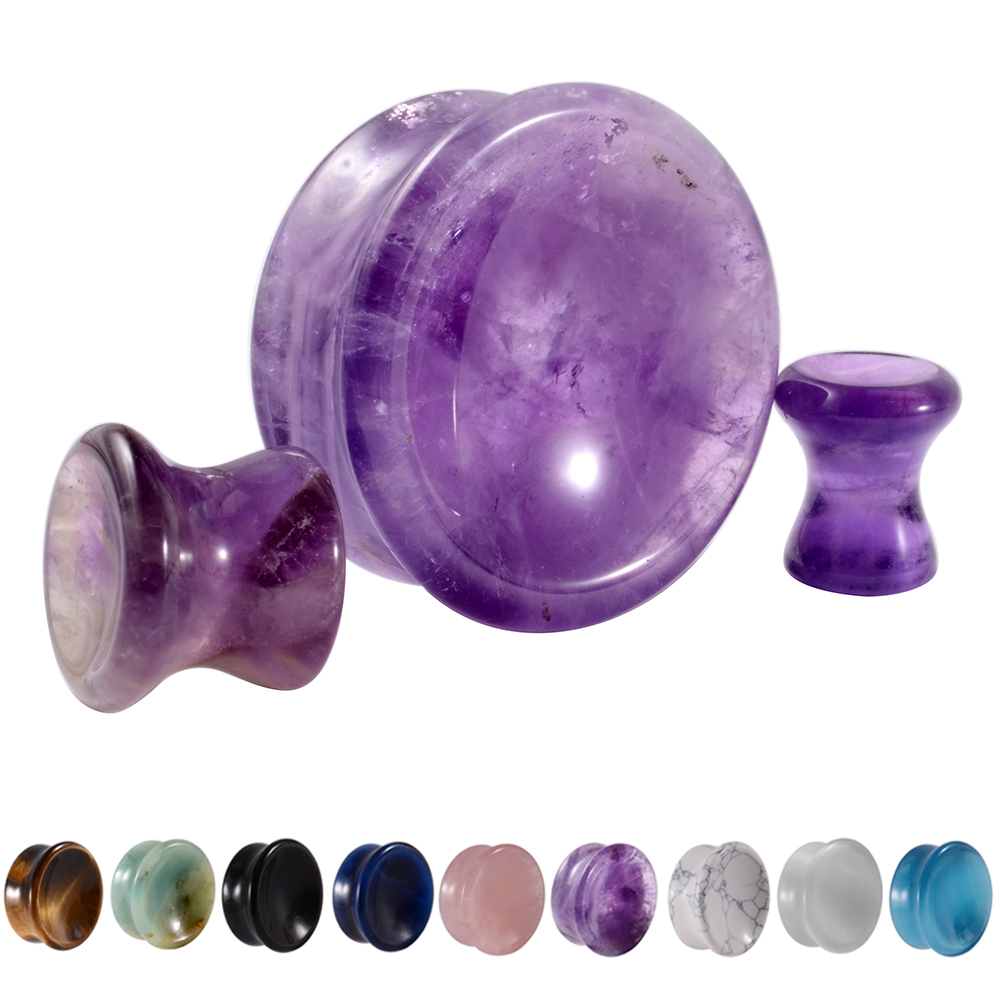 Paar Stein Ohr Messgeräte Doub – Body Jewelry Ear Gauges Bewertung und Preis