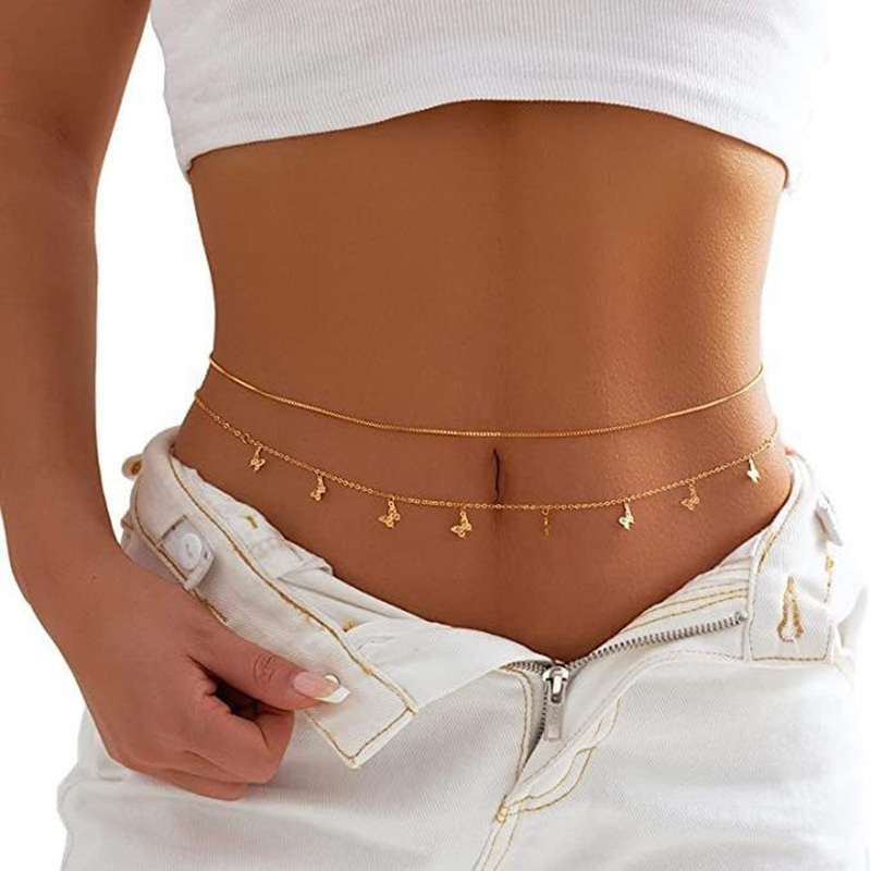 Mode einfache Doppels chicht P – Body Jewelry Waist Chains Bewertung und Preis