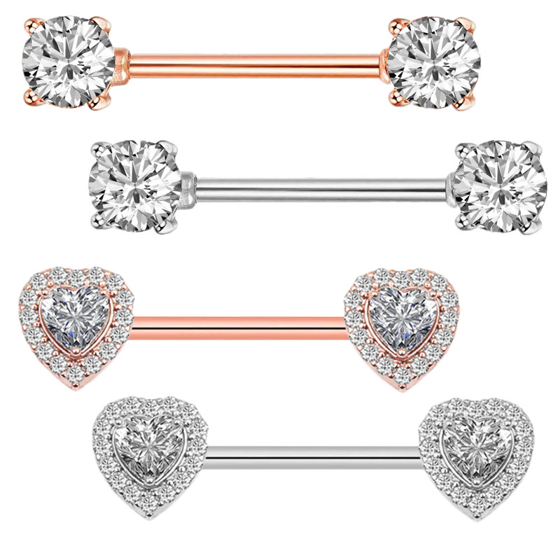 2Pcs Mode Hohe Qualität Zirkon – Body Piercing Quality Jewelry Bewertung und Preis